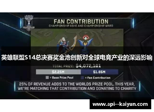 英雄联盟S14总决赛奖金池创新对全球电竞产业的深远影响